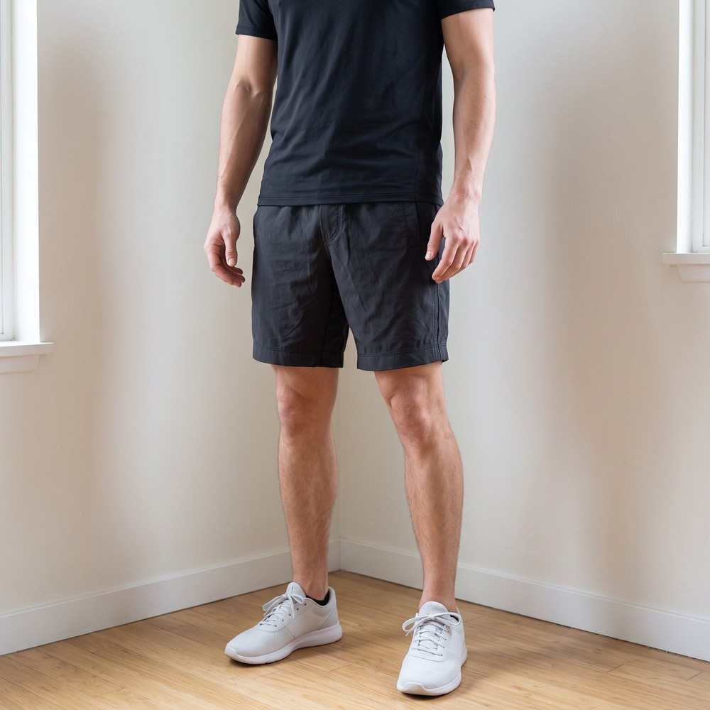 Lululemon Mens Pace Breaker Shorts Medium Black 7 Inch Inseam Lined Athletic